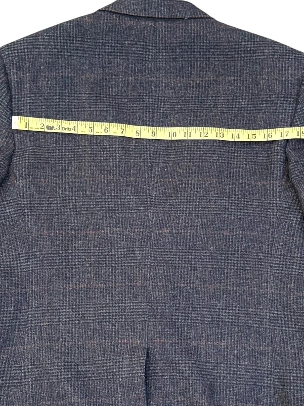 VTG Bill Blass Kensington 100% Camel Hair Plaid Sport Coat Navy Gray Est. 40L